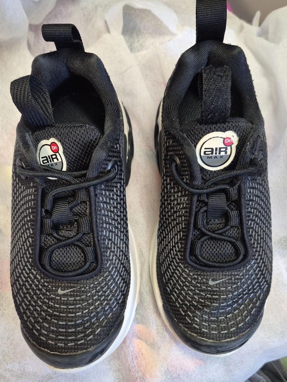 Nike Kids Black and White Air Max Slip-On Style Sneakers